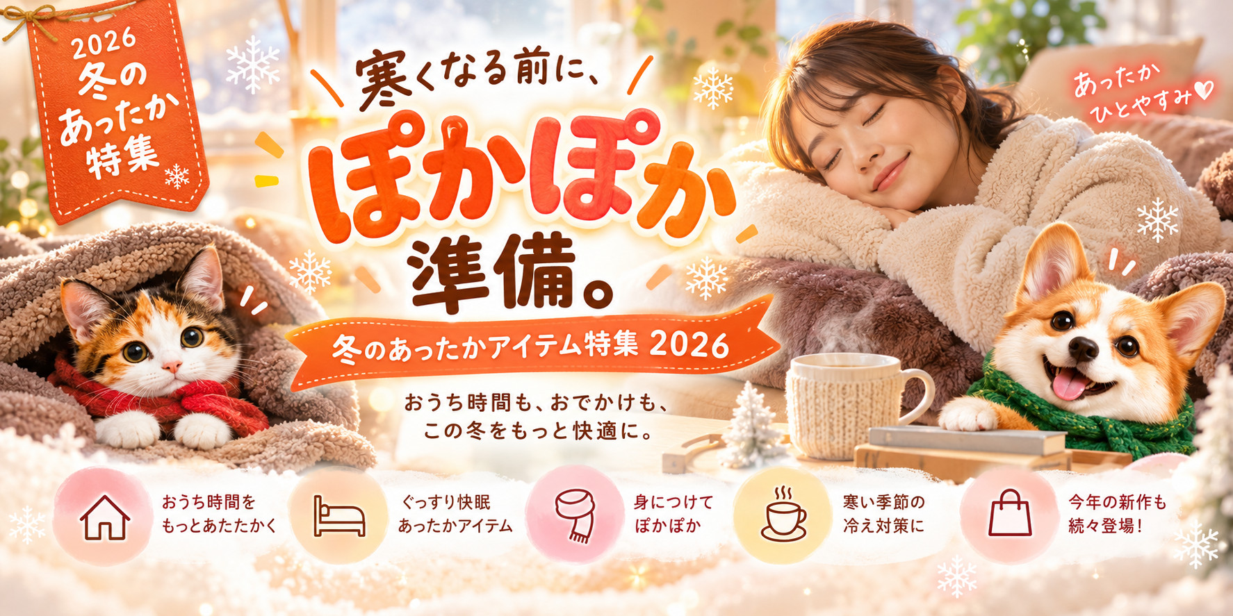 冬のあったかアイテム特集2026 寒くなる前にぽかぽか準備